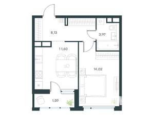 1-к квартира, вторичка, 39м2, 15/15 этаж