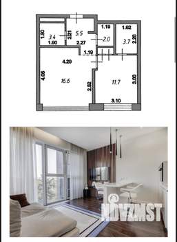 2-к квартира, вторичка, 43м2, 6/7 этаж