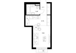 Студия квартира, вторичка, 23м2, 2/9 этаж