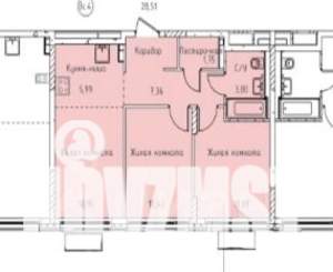 3-к квартира, вторичка, 51м2, 2/22 этаж