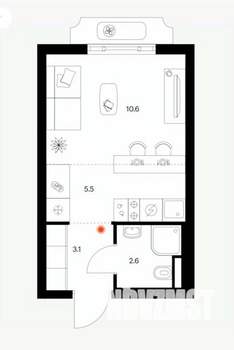 Студия квартира, вторичка, 22м2, 9/10 этаж
