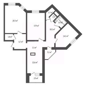 3-к квартира, вторичка, 98м2, 8/16 этаж