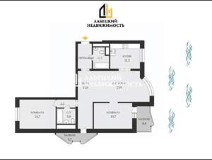 3-к квартира, вторичка, 93м2, 18/25 этаж