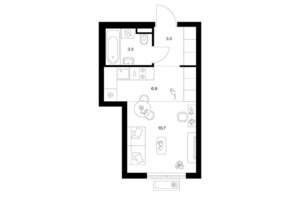 Студия квартира, вторичка, 25м2, 6/9 этаж