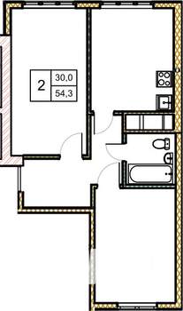 2-к квартира, вторичка, 55м2, 5/5 этаж