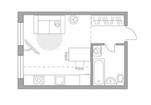 Студия квартира, вторичка, 25м2, 8/14 этаж