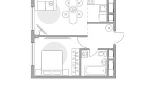2-к квартира, строящийся дом, 31м2, 8/14 этаж