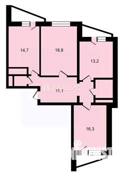 3-к квартира, вторичка, 82м2, 21/24 этаж