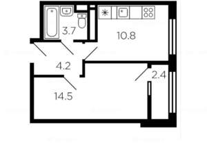 1-к квартира, вторичка, 36м2, 8/10 этаж