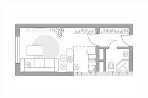 Студия квартира, вторичка, 23м2, 7/8 этаж