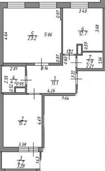 2-к квартира, вторичка, 69м2, 6/26 этаж