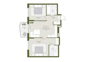 2-к квартира, вторичка, 60м2, 2/8 этаж
