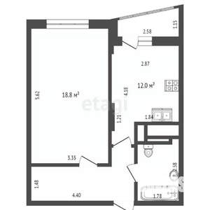 1-к квартира, вторичка, 47м2, 2/24 этаж