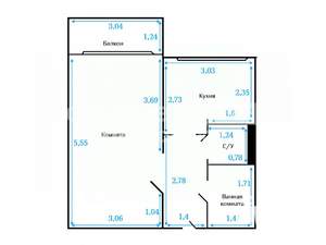 1-к квартира, вторичка, 35м2, 1/9 этаж