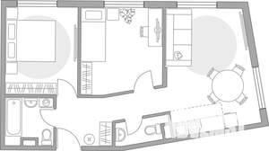 3-к квартира, строящийся дом, 55м2, 1/6 этаж