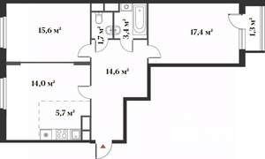 3-к квартира, вторичка, 72м2, 6/6 этаж