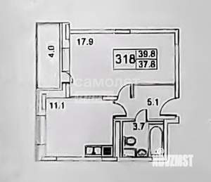1-к квартира, вторичка, 40м2, 2/8 этаж