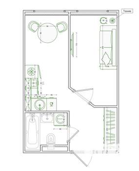 1-к квартира, вторичка, 27м2, 6/8 этаж
