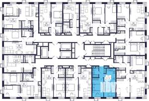 1-к квартира, строящийся дом, 40м2, 26/28 этаж