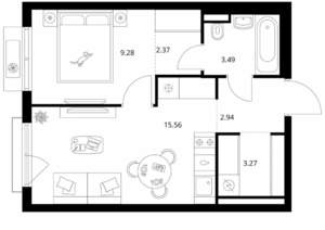 1-к квартира, вторичка, 37м2, 9/9 этаж