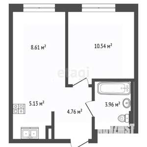 1-к квартира, строящийся дом, 33м2, 2/24 этаж
