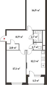 3-к квартира, вторичка, 71м2, 1/6 этаж