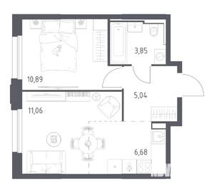 1-к квартира, вторичка, 38м2, 15/24 этаж