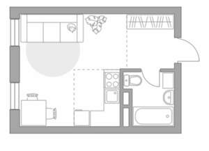 Студия квартира, строящийся дом, 30м2, 1/6 этаж