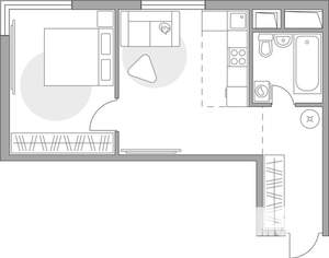 2-к квартира, вторичка, 35м2, 10/14 этаж