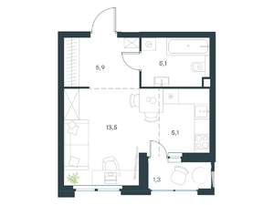 Студия квартира, вторичка, 31м2, 2/9 этаж