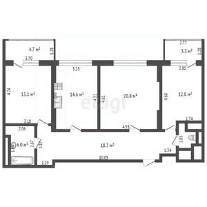 3-к квартира, сданный дом, 85м2, 6/30 этаж