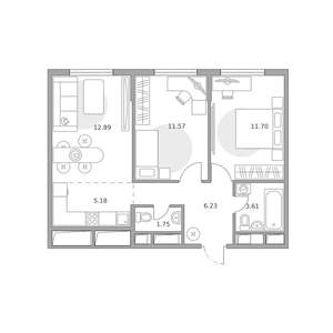 3-к квартира, вторичка, 53м2, 11/14 этаж