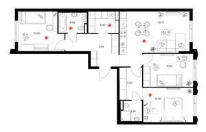 3-к квартира, вторичка, 85м2, 9/9 этаж