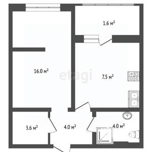 1-к квартира, вторичка, 36м2, 17/22 этаж