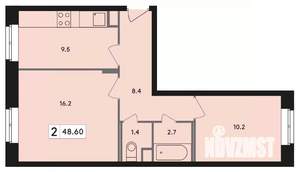 2-к квартира, вторичка, 49м2, 1/6 этаж