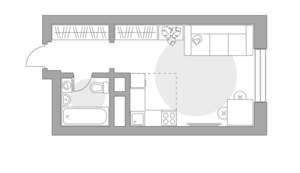 Студия квартира, вторичка, 24м2, 23/23 этаж