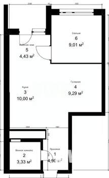 2-к квартира, вторичка, 41м2, 4/10 этаж