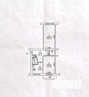 2-к квартира, вторичка, 48м2, 4/5 этаж