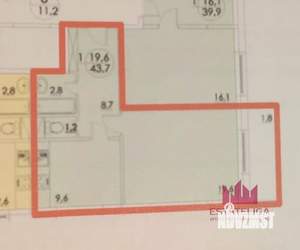1-к квартира, вторичка, 44м2, 1/5 этаж