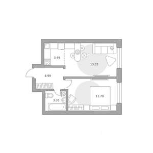 2-к квартира, вторичка, 37м2, 18/25 этаж