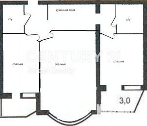3-к квартира, вторичка, 70м2, 12/22 этаж