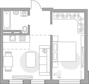 2-к квартира, вторичка, 38м2, 6/6 этаж