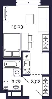Студия квартира, строящийся дом, 27м2, 12/28 этаж
