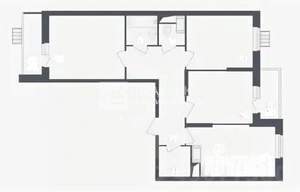 3-к квартира, вторичка, 68м2, 7/25 этаж