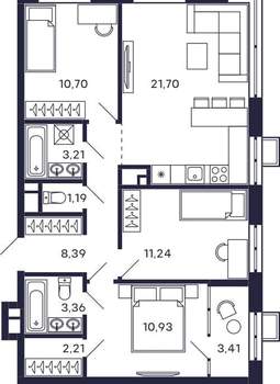 3-к квартира, вторичка, 76м2, 28/28 этаж