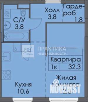 1-к квартира, вторичка, 32м2, 8/10 этаж
