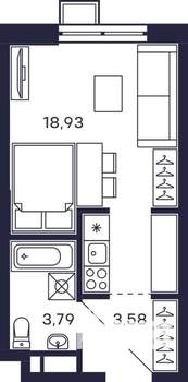 Студия квартира, строящийся дом, 27м2, 12/28 этаж