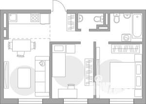3-к квартира, строящийся дом, 51м2, 6/6 этаж