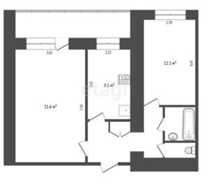 2-к квартира, вторичка, 53м2, 5/9 этаж