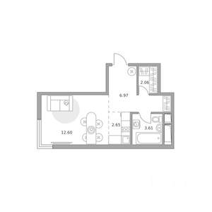 Студия квартира, вторичка, 28м2, 7/14 этаж